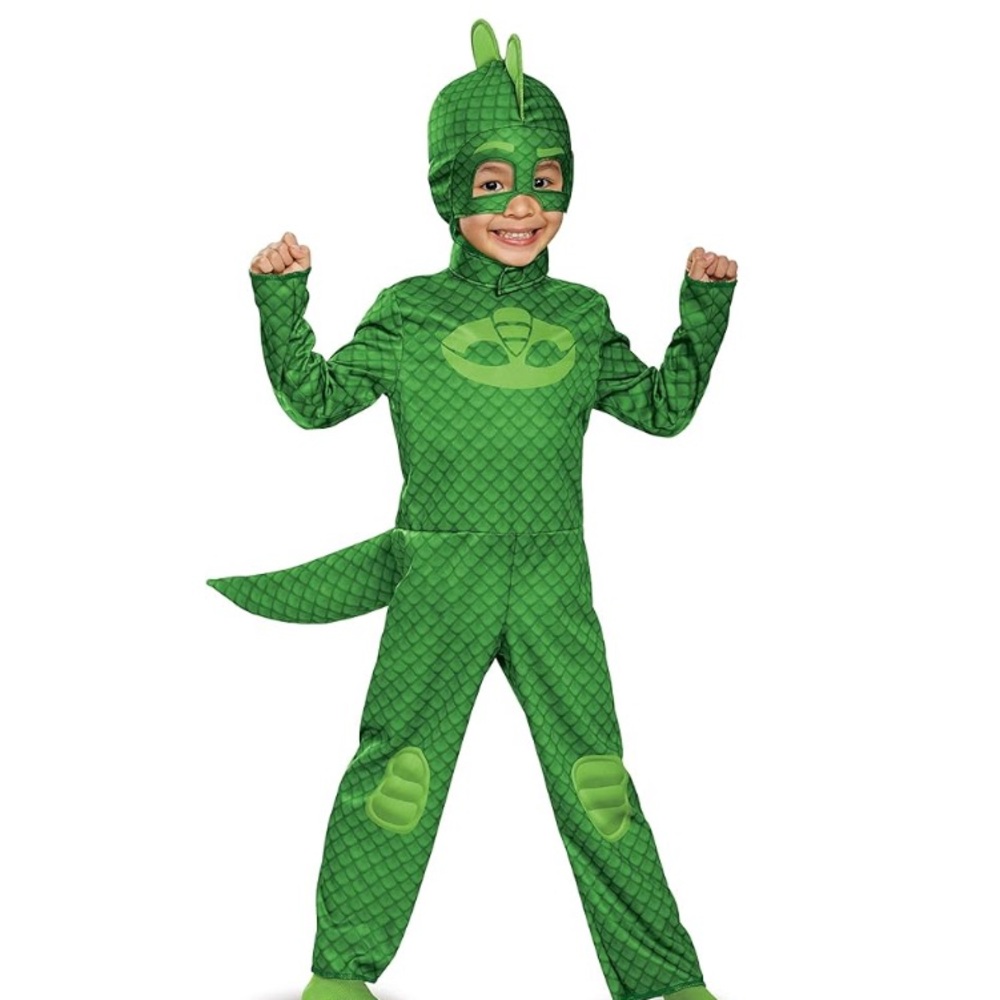Pjmasks Gekko costume 3T-4T. With cape.